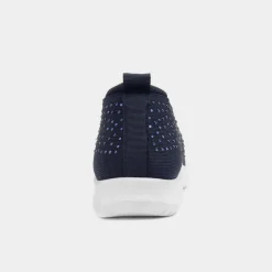 Drew Womens Navy Diamante Slip On Shoe*Lilley Fashion
