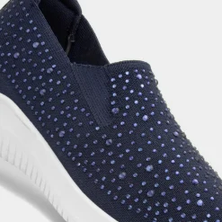 Drew Womens Navy Diamante Slip On Shoe*Lilley Fashion