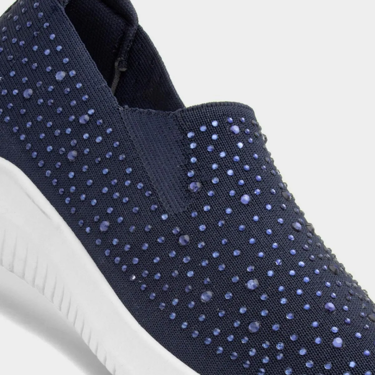 Drew Womens Navy Diamante Slip On Shoe*Lilley Fashion