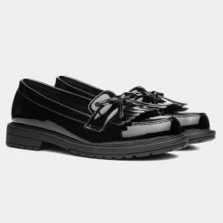 Fallon Girls Black Patent Loafer*Lilley Fashion