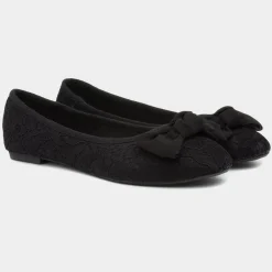 Gigi Womens Lacey Large Bow Ballerina*Lilley Best