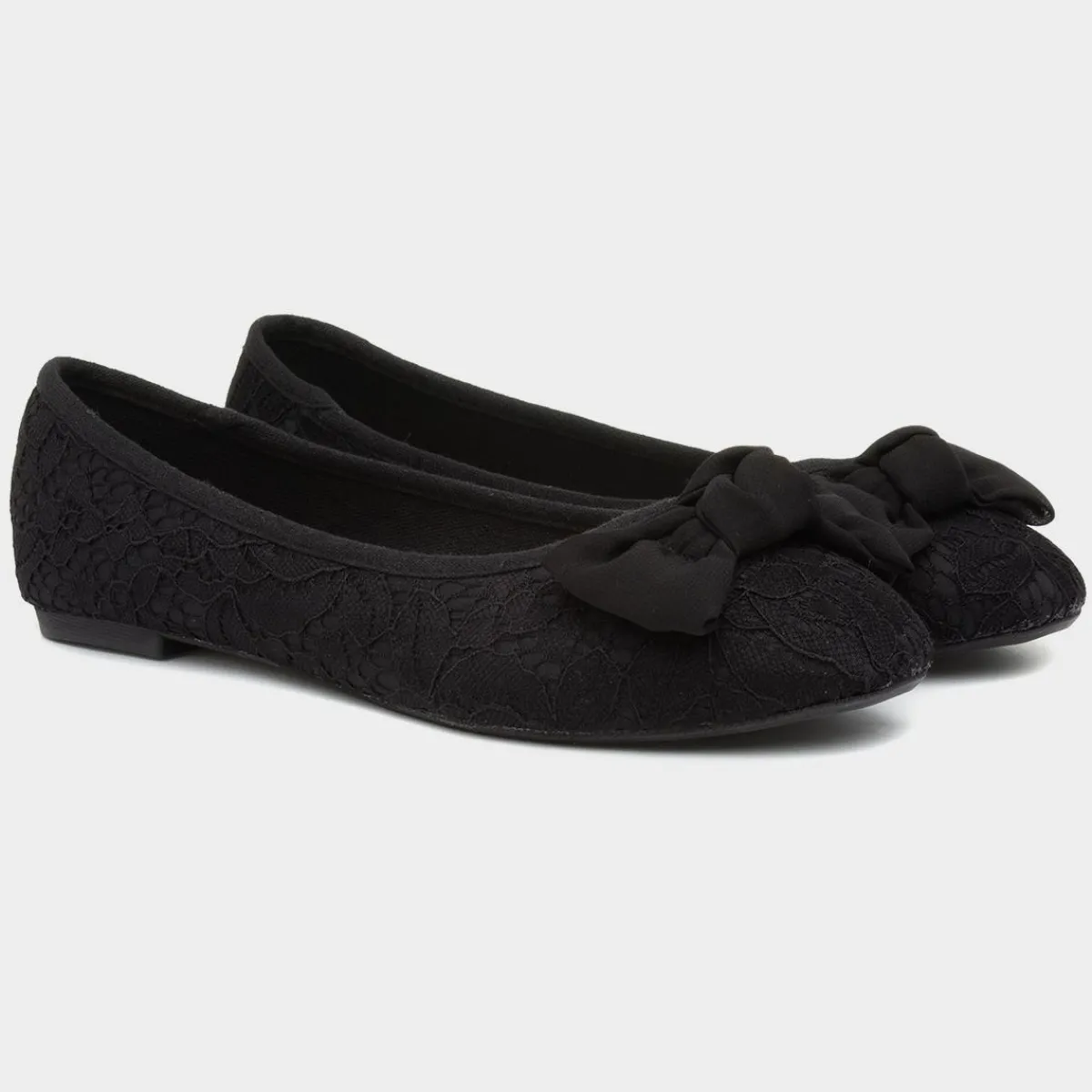 Gigi Womens Lacey Large Bow Ballerina*Lilley Best