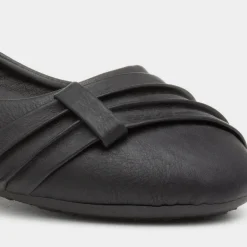 Gina Womens Black Front Pleated Ballerina*Lilley Hot