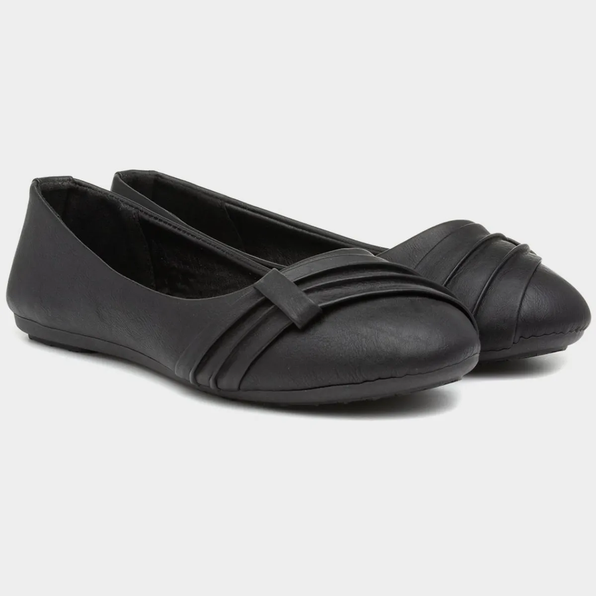 Gina Womens Black Front Pleated Ballerina*Lilley Hot