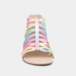 Girls Rainbow Glitter Zip Up Sandals*Lilley Outlet