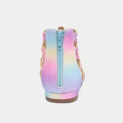 Girls Rainbow Glitter Zip Up Sandals*Lilley Outlet