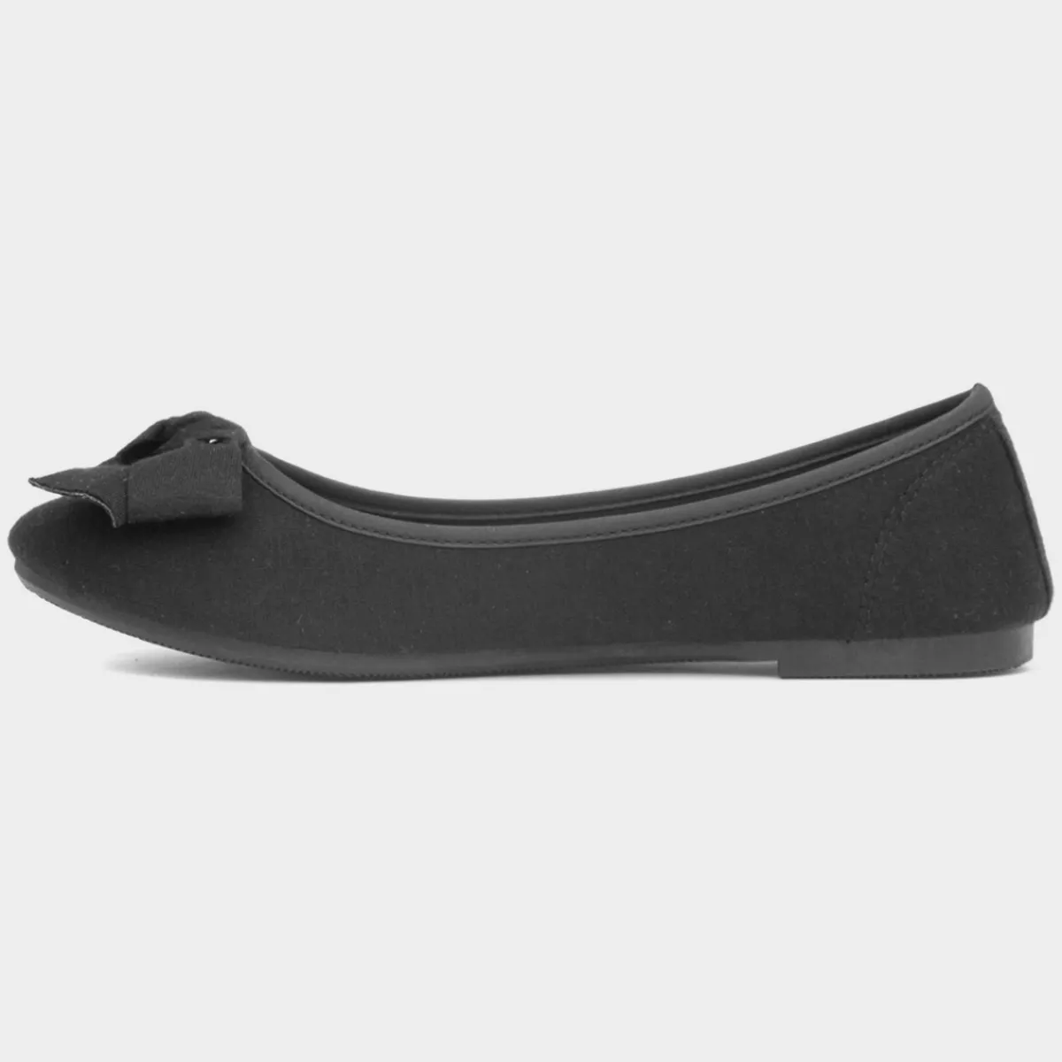 Giselle Womens Black Bow Ballerina Shoe*Lilley Online