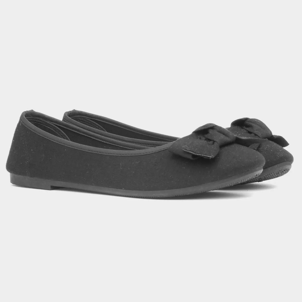 Giselle Womens Black Bow Ballerina Shoe*Lilley Online