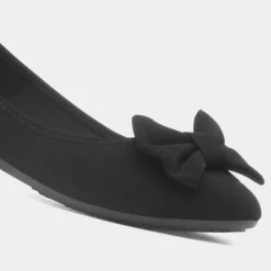 Gladys Womens Black Bow Ballerina*Lilley Online