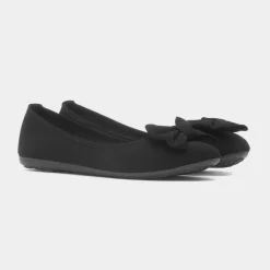 Gladys Womens Black Bow Ballerina*Lilley Online