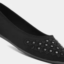 Gloria Womens Black Diamante Ballerina*Lilley Sale
