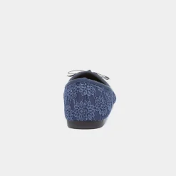 Gwen Womens Navy Lace Slip On Ballerina*Lilley Best