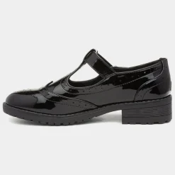 Junior Cam Girls Patent Brogue T-Bar*Lilley Clearance