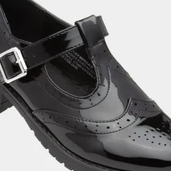 Junior Cam Girls Patent Brogue T-Bar*Lilley Clearance