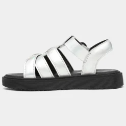 Hyde Girls Metallic Silver Sandal*Lilley Junior Best