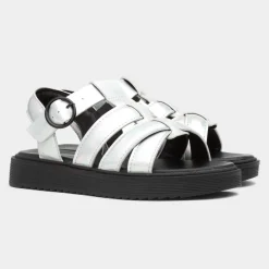 Hyde Girls Metallic Silver Sandal*Lilley Junior Best