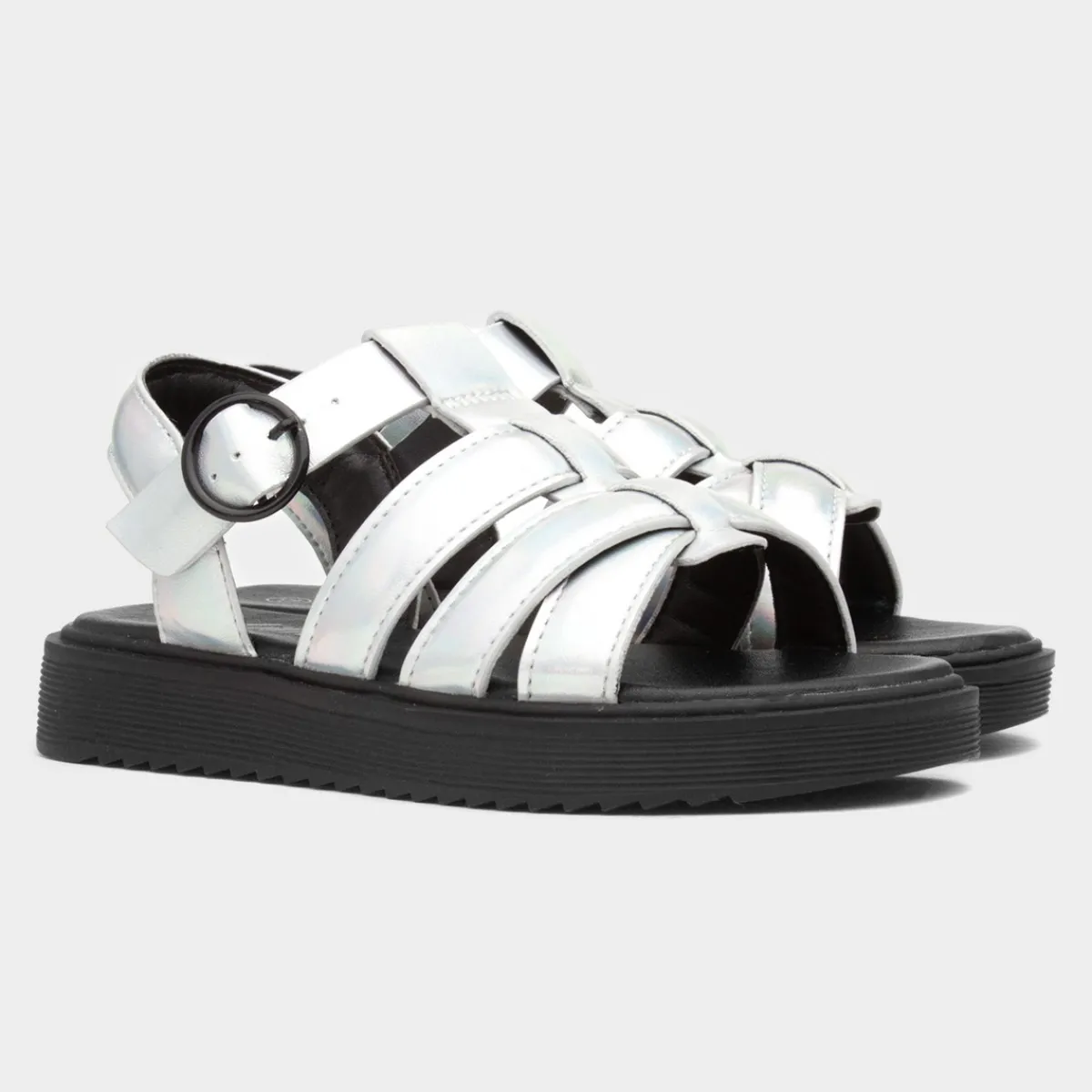 Hyde Girls Metallic Silver Sandal*Lilley Junior Best