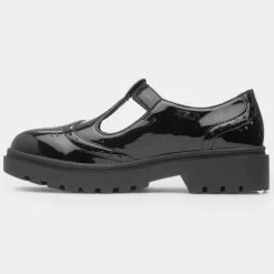 Layton Girls Black Patent T-Bar Shoe*Lilley New