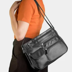 Lindsay Organiser Shoulder Bag in Black*Lilley Discount