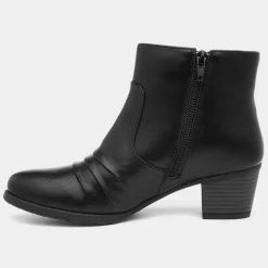 Mary Womens Black Heeled Ankle Boot*Lilley Online