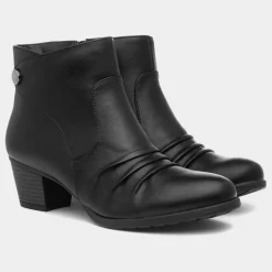 Mary Womens Black Heeled Ankle Boot*Lilley Online