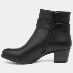May Womens Black Heeled Ankle Boot*Lilley Outlet