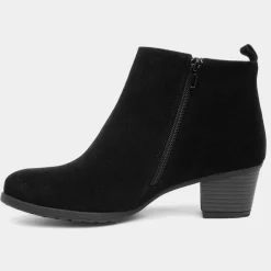 Mel Womens Black Faux Suede Heeled Boot*Lilley Best