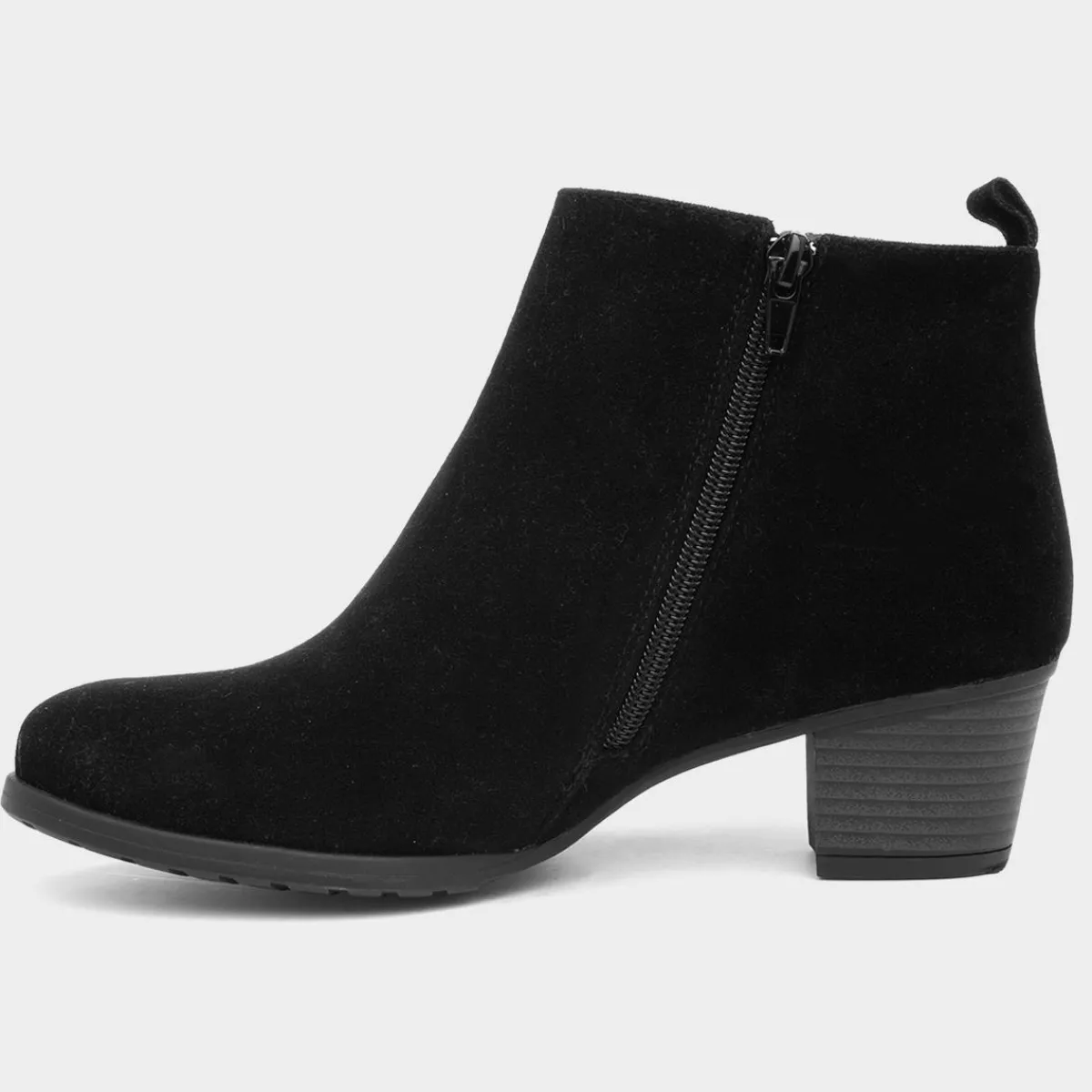 Mel Womens Black Faux Suede Heeled Boot*Lilley Best