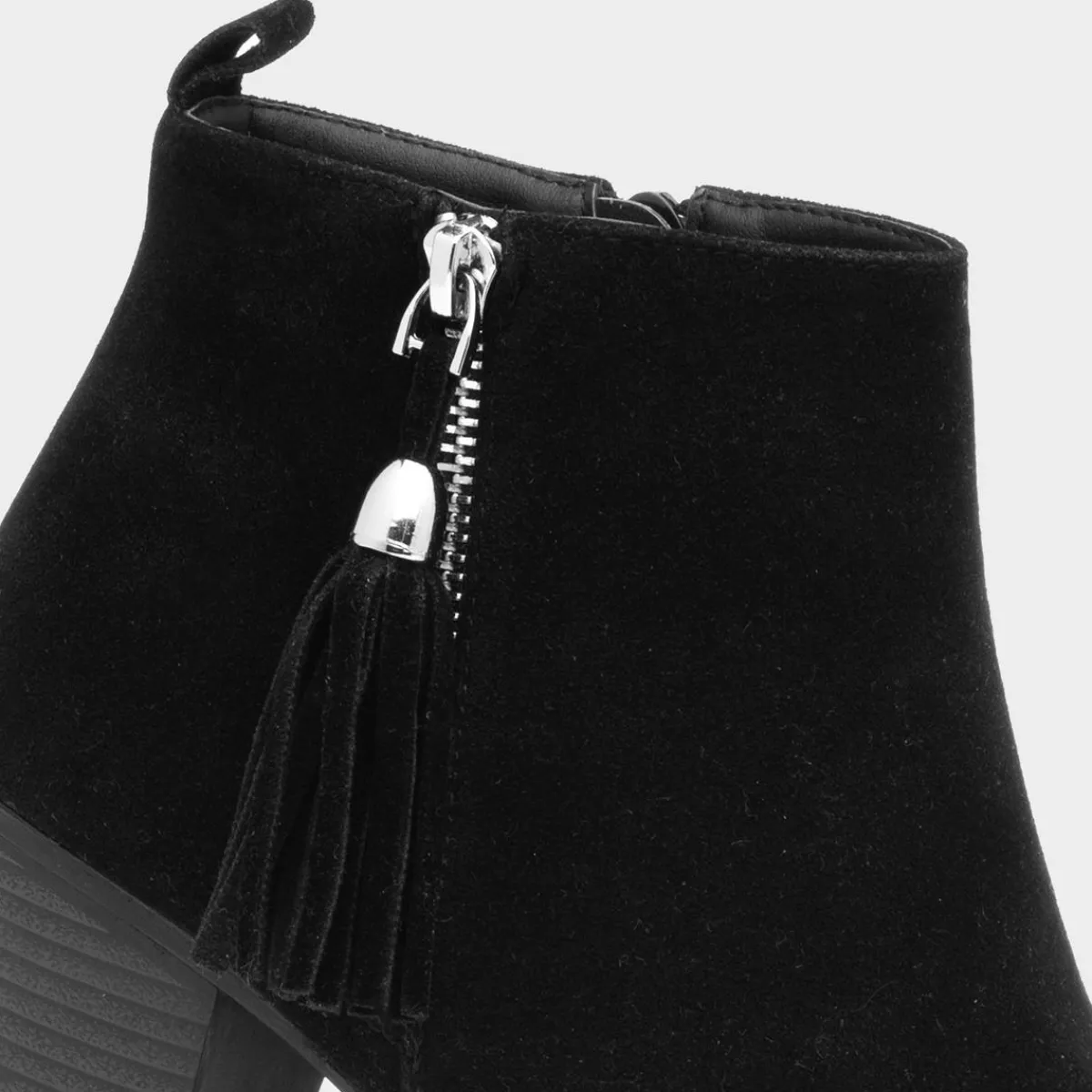 Mel Womens Black Faux Suede Heeled Boot*Lilley Best