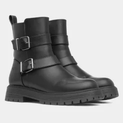 Mildrid Womens Black Chunky Ankle Boot*Lilley Clearance