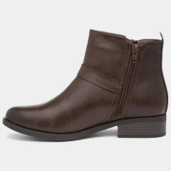Mimi Womens Brown Flat Ankle Boot*Lilley Online