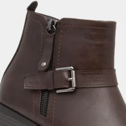 Mimi Womens Brown Flat Ankle Boot*Lilley Online