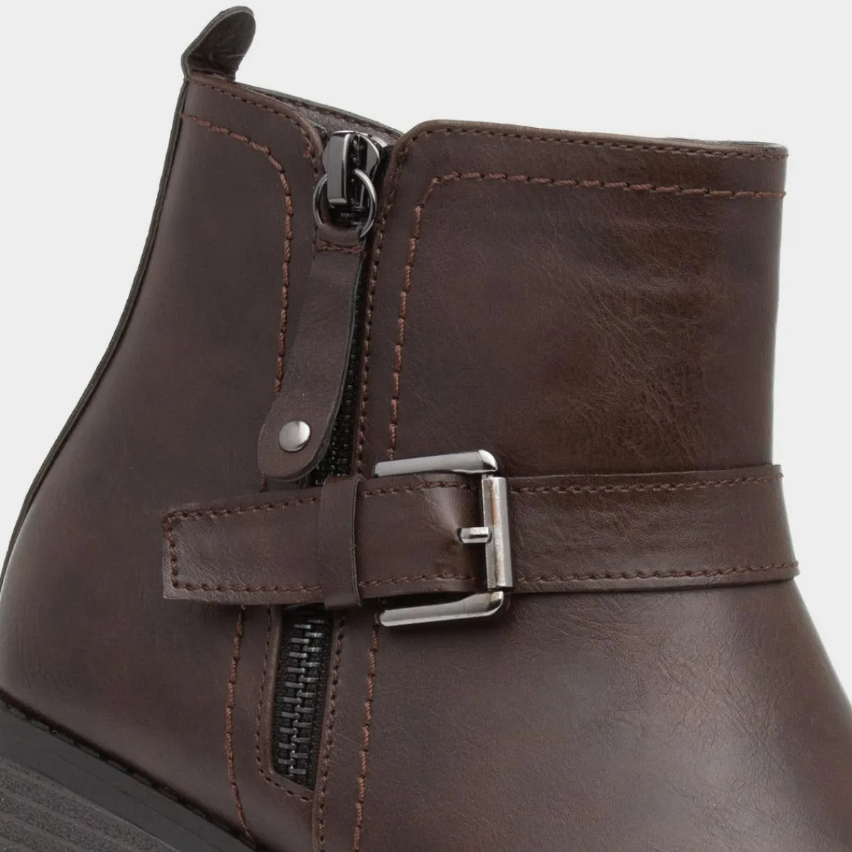 Mimi Womens Brown Flat Ankle Boot*Lilley Online