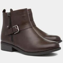 Mimi Womens Brown Flat Ankle Boot*Lilley Online