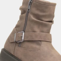 Miranda Womens Taupe Zip Up Boot*Lilley Clearance