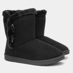Moira Womens Black Faux Fur Ankle Boot*Lilley Discount