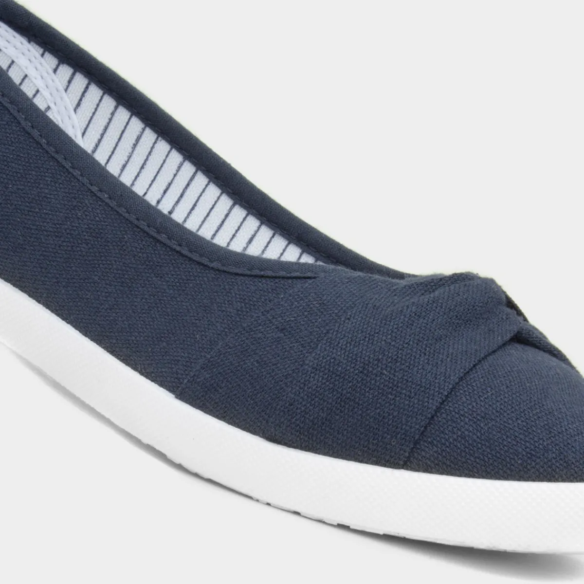 Pearl Womens Navy Slip On Canvas Shoe*Lilley Online