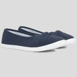 Pearl Womens Navy Slip On Canvas Shoe*Lilley Online