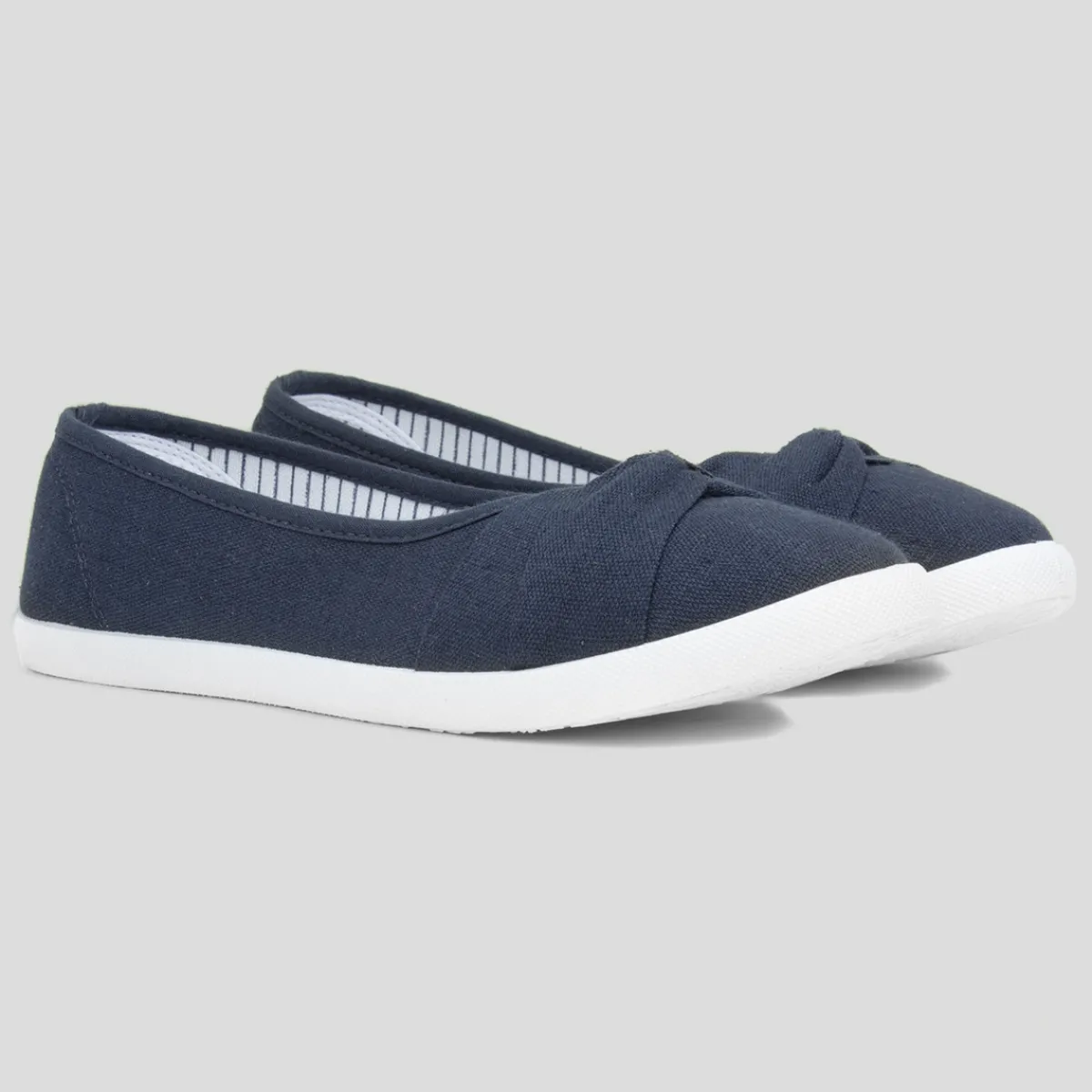 Pearl Womens Navy Slip On Canvas Shoe*Lilley Online