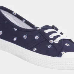 Phoebe Womens Navy Daisy Print Canvas*Lilley Clearance