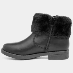 Raven Girls Black Faux Fur Ankle Boot*Lilley New