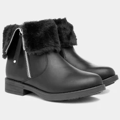 Raven Girls Black Faux Fur Ankle Boot*Lilley New