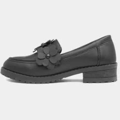 Regina Girls Black Flower Loafer*Lilley Online