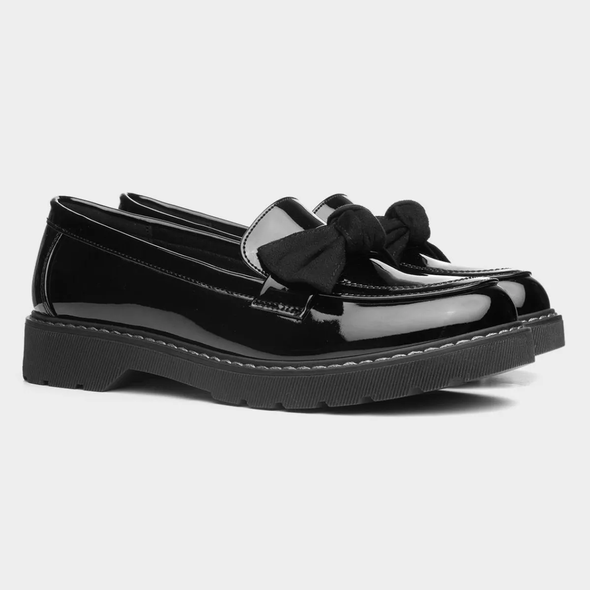 Rosita Girls Black Patent Bow Loafer*Lilley Online