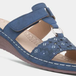 Sally Womens Navy Mule Sandal*Lilley Clearance