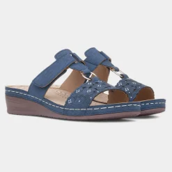 Sally Womens Navy Mule Sandal*Lilley Clearance