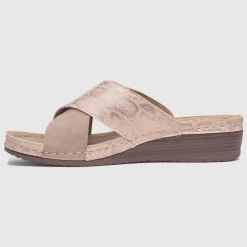 Sandra Womens Nude Wedge Mule Sandal*Lilley Discount