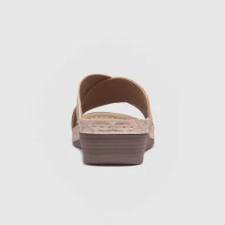 Sandra Womens Nude Wedge Mule Sandal*Lilley Discount