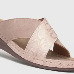 Sandra Womens Nude Wedge Mule Sandal*Lilley Discount