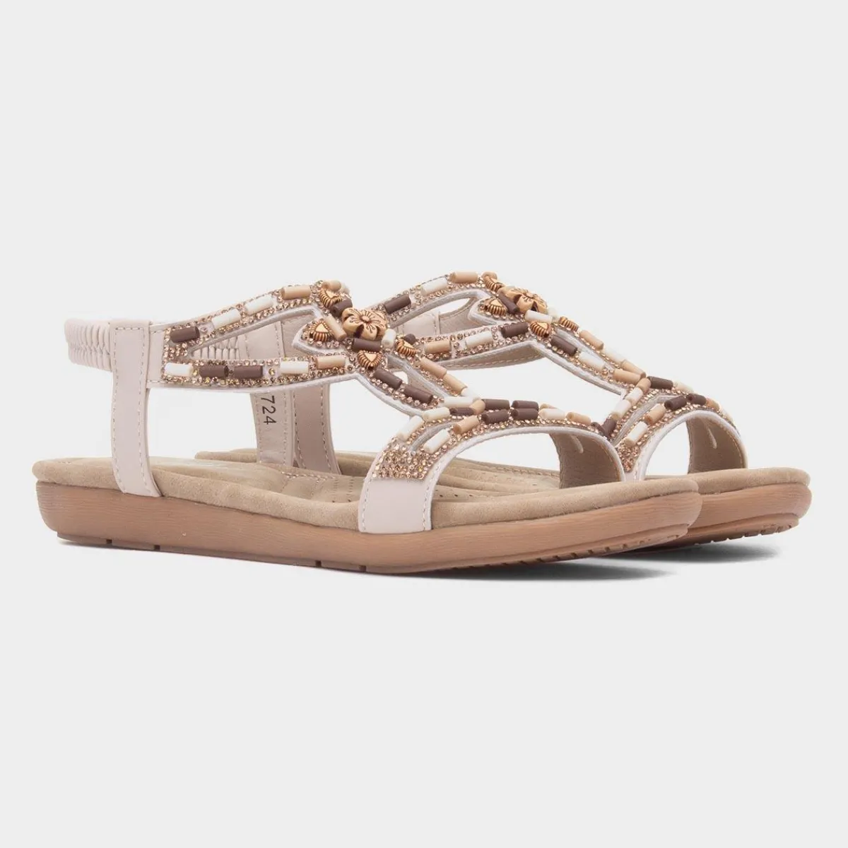 Sapphire Womens Beaded Strappy Sandal*Lilley Outlet